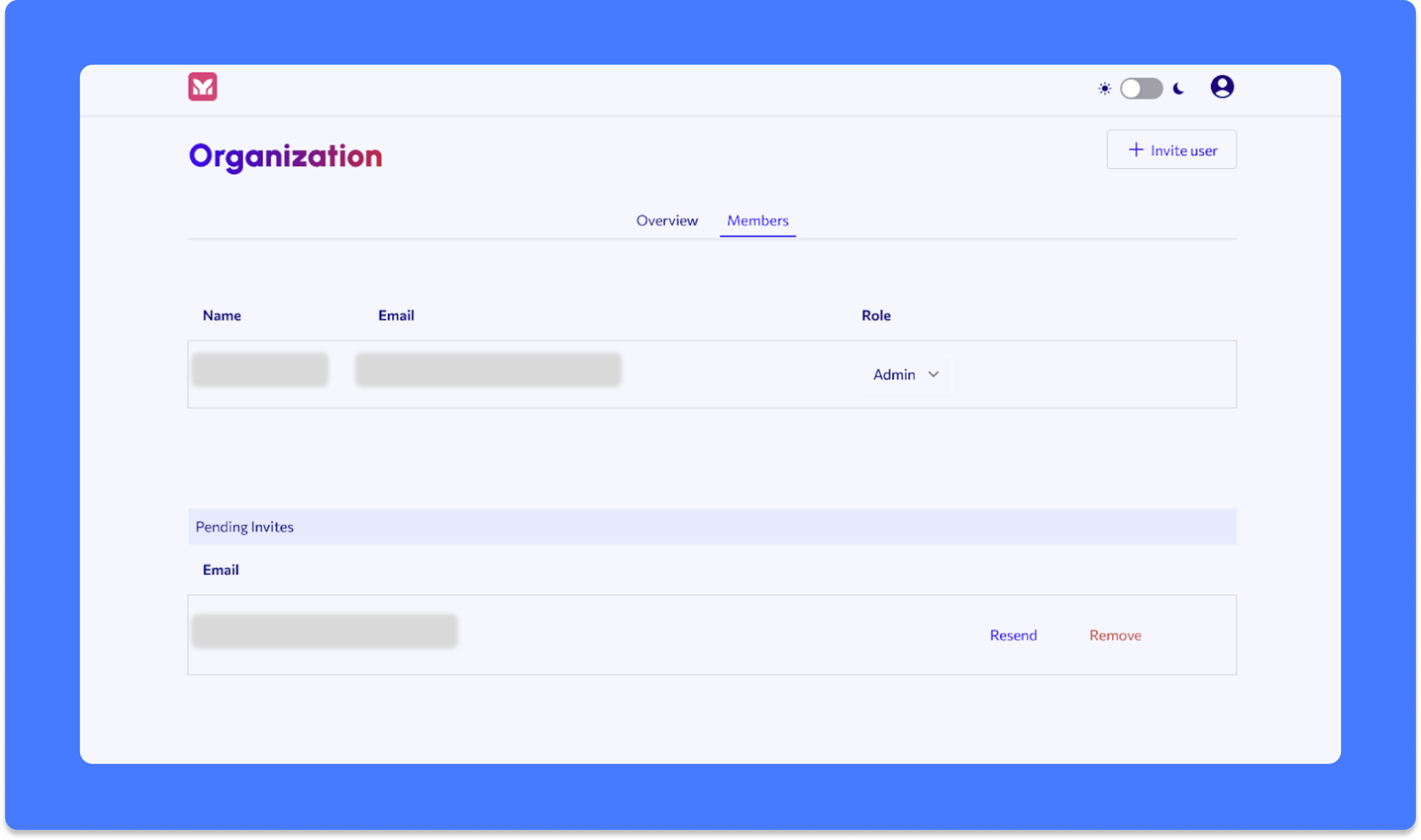 Organization pending invites
